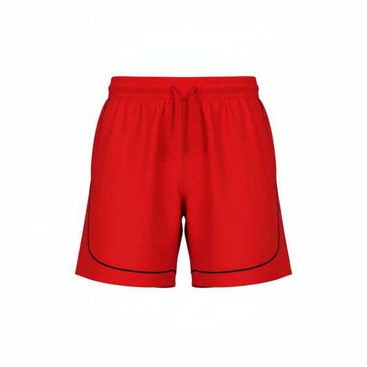 Rebel Minds Crinkle Piping Red  Nylon Shorts