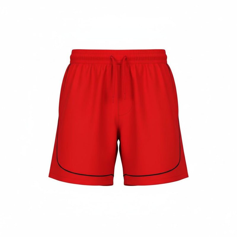 Rebel Minds Crinkle Piping Red  Nylon Shorts