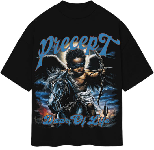 Precept Warior Cupido Printing & Rhinestone Black T-Shirt