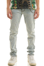 Kdnk Any Season Pearl Rhinestone Skinny Lt.Blue Jeans