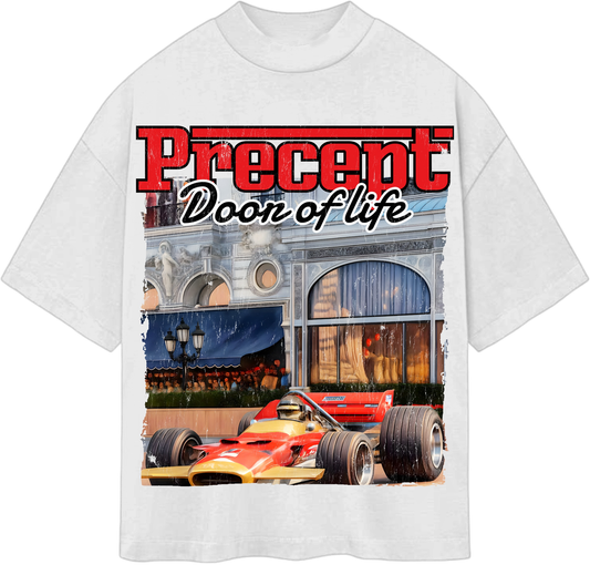 Precept Monaco Printing & Rhinestone White T-Shirt