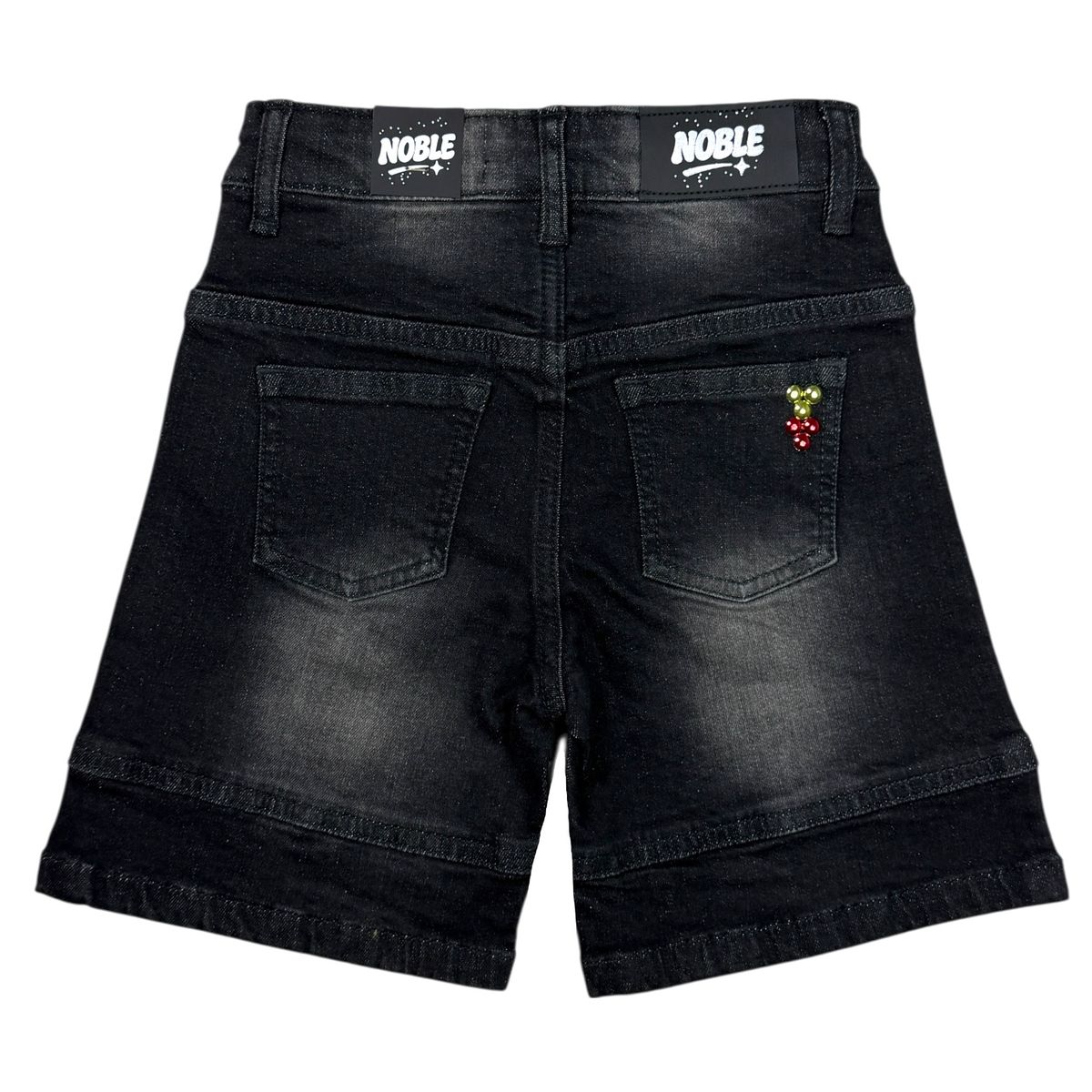 Noble Outer Space Premium Kids Denim Shorts "Wash Black"