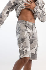 Kindred Rhinestone  Camo Cargo Shorts (Grey)