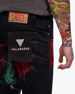 Valabasas "Ryu" Stacked Flare  Denim Black