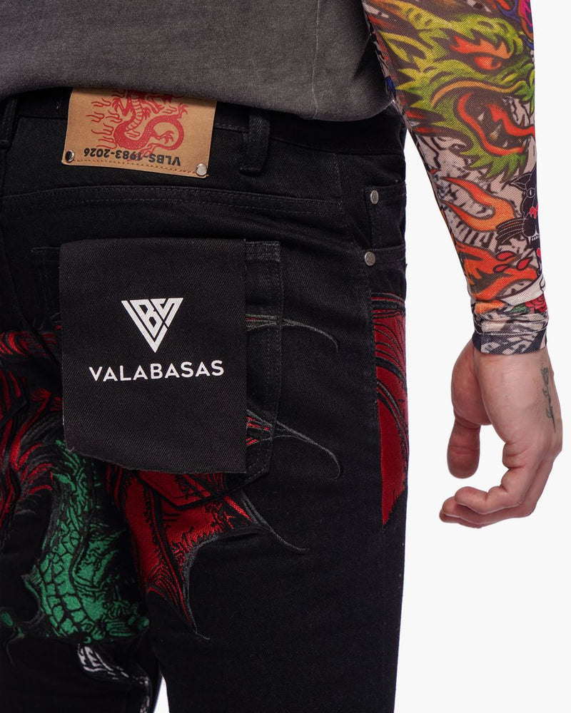 Valabasas "Ryu" Stacked Flare  Denim Black