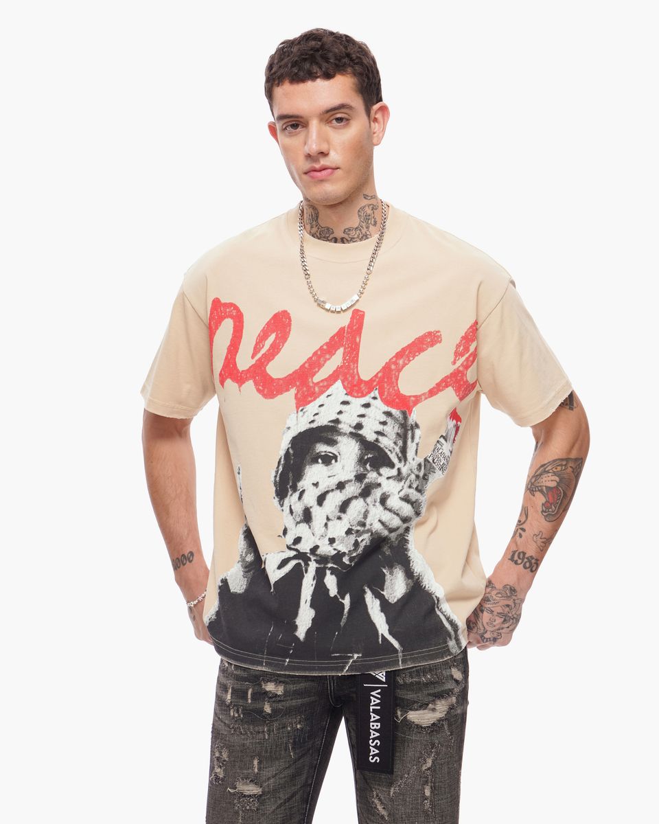 Valabasas "Peace Purge" T-Shirt Beige