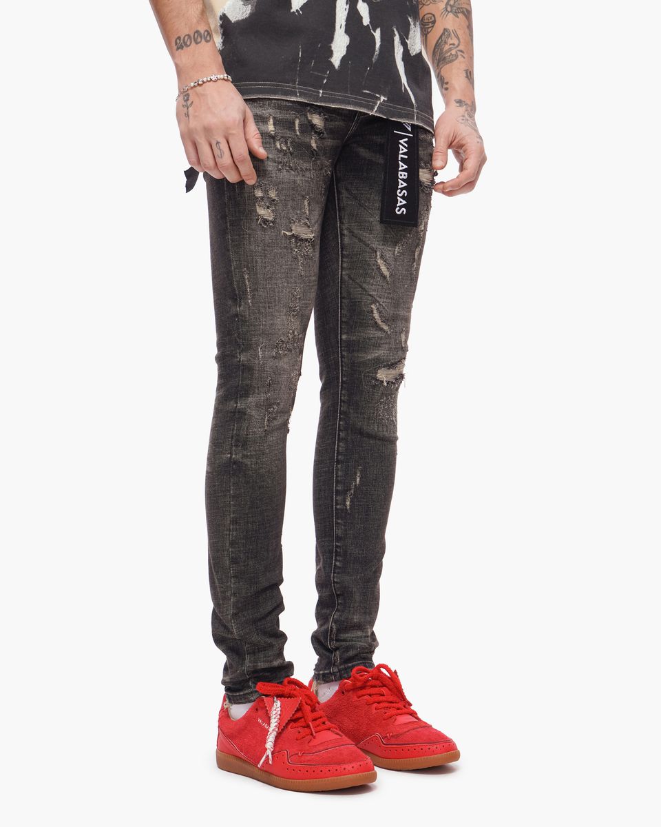 Valabasas "Collage " Skinny Denim Grey Vintage Wash
