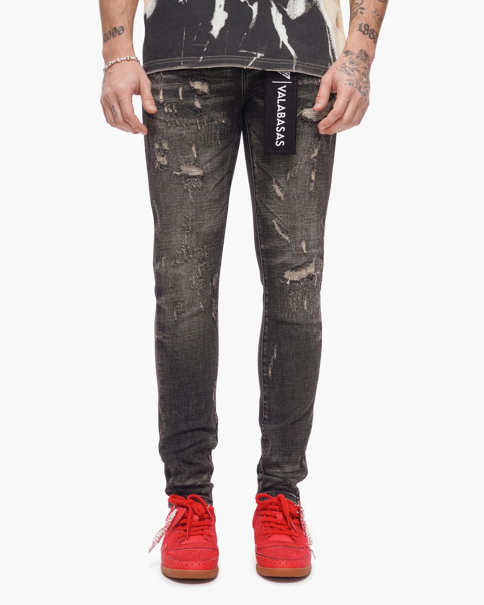 Valabasas "Collage " Skinny Denim Grey Vintage Wash