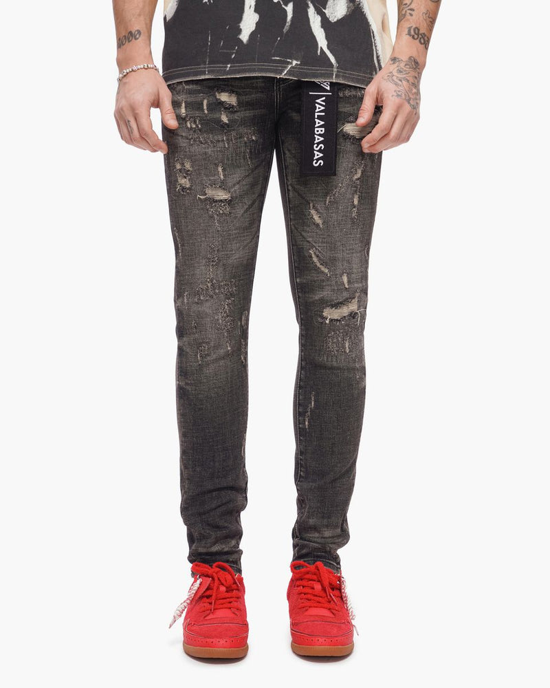 Valabasas "Collage " Skinny Denim Grey Vintage Wash