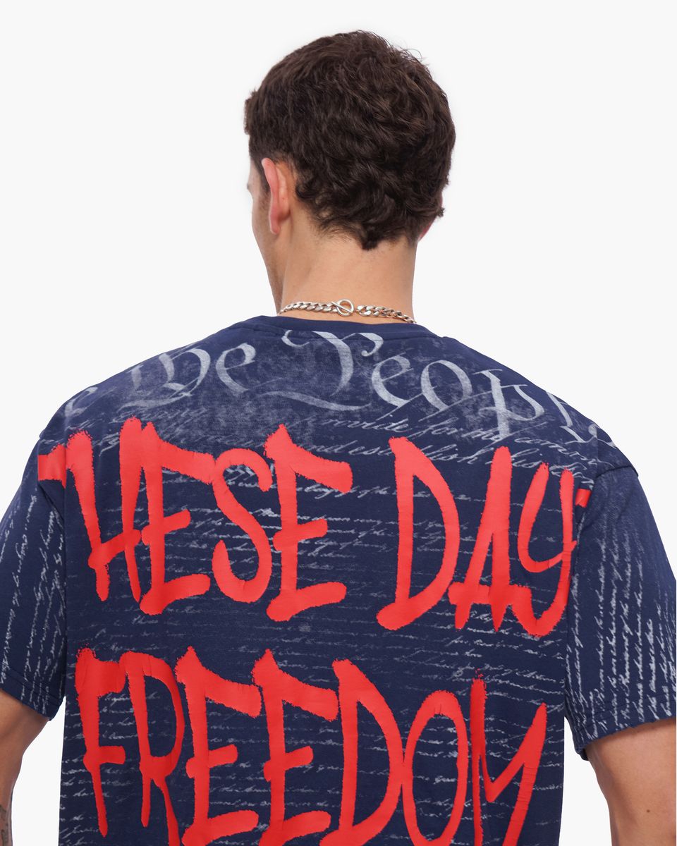 Valabasas " Freedom " T-Shirt Navy Blue