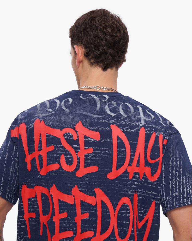 Valabasas " Freedom " T-Shirt Navy Blue