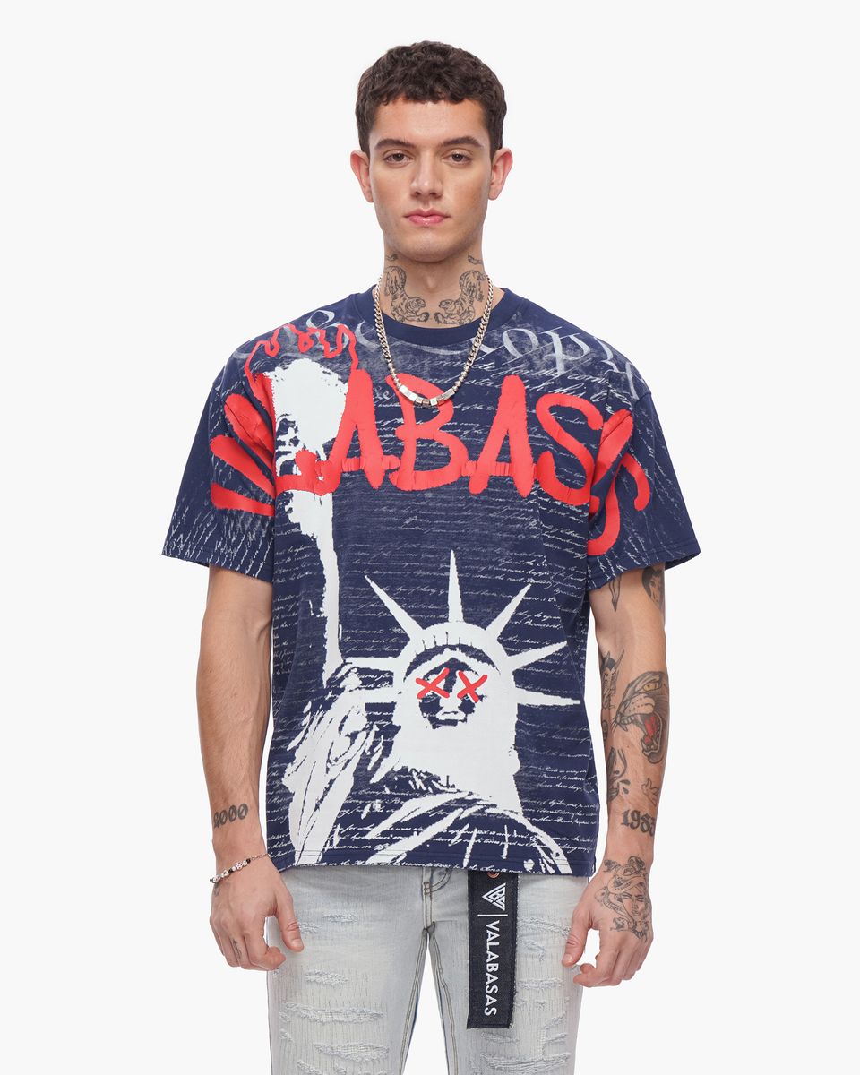 Valabasas " Freedom " T-Shirt Navy Blue