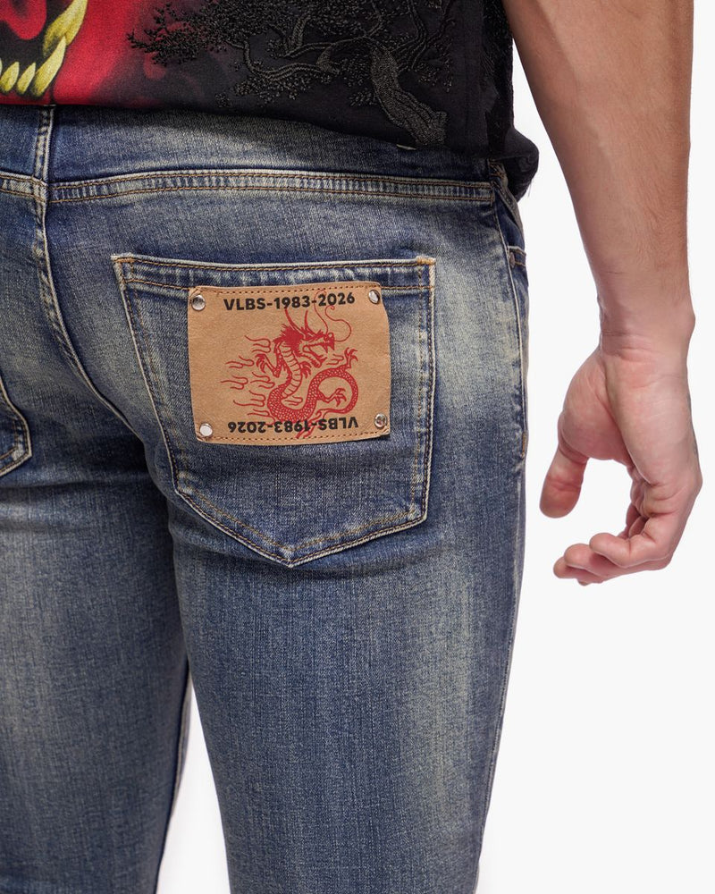 Valabasas "Hikari" Stacked Flare Denim Blue Wash
