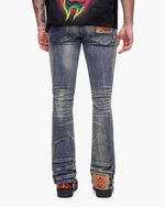 Valabasas "Hikari" Stacked Flare Denim Blue Wash
