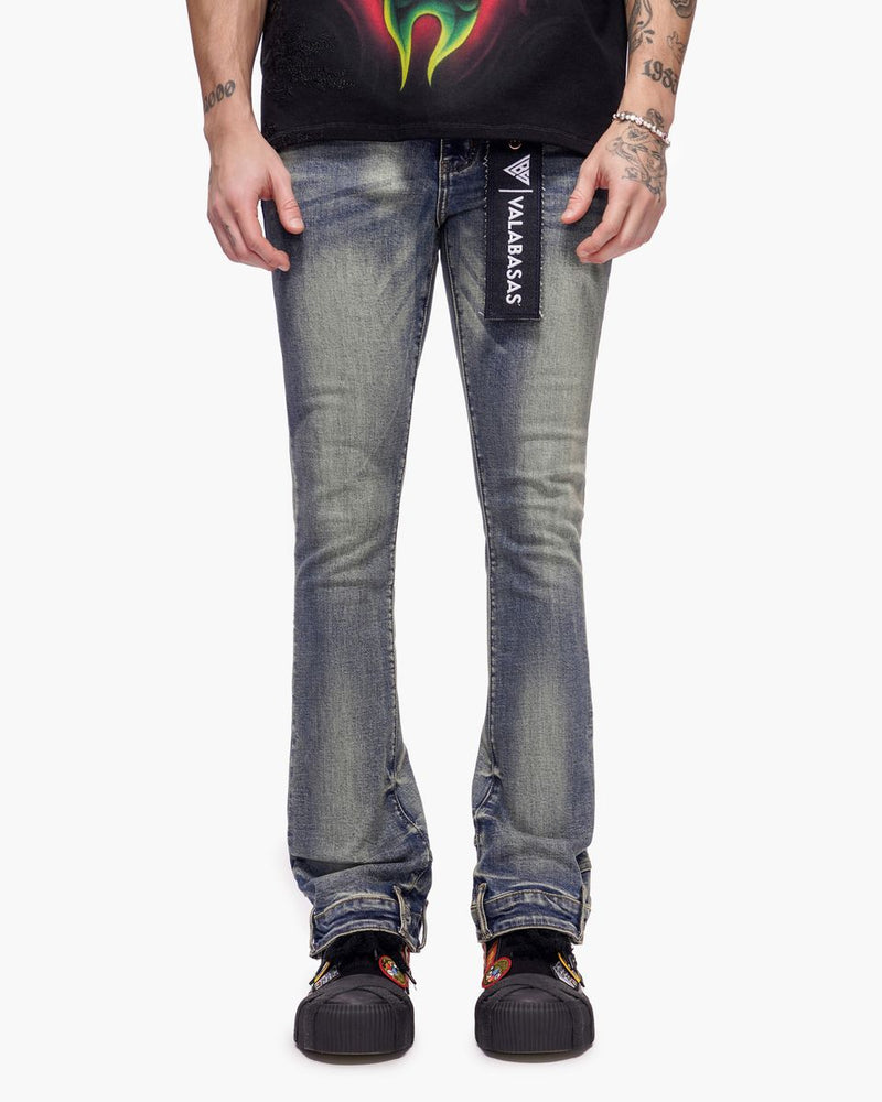 Valabasas "Hikari" Stacked Flare Denim Blue Wash