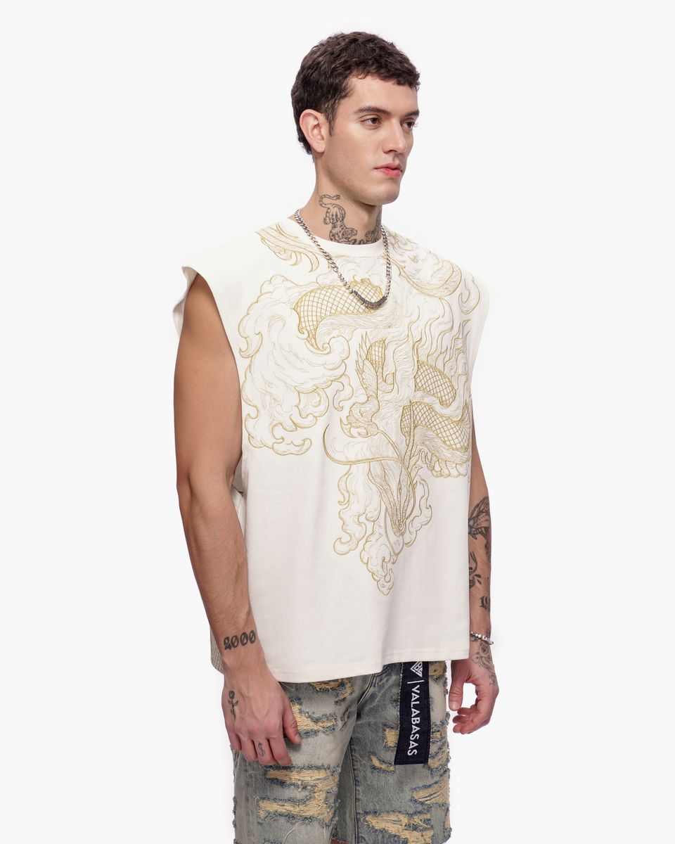 Valabasas "Kaito " Cut -OFF T-Shirts White