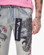 Valabasas " Tenka " Flare Stacked Jeans Light Blue