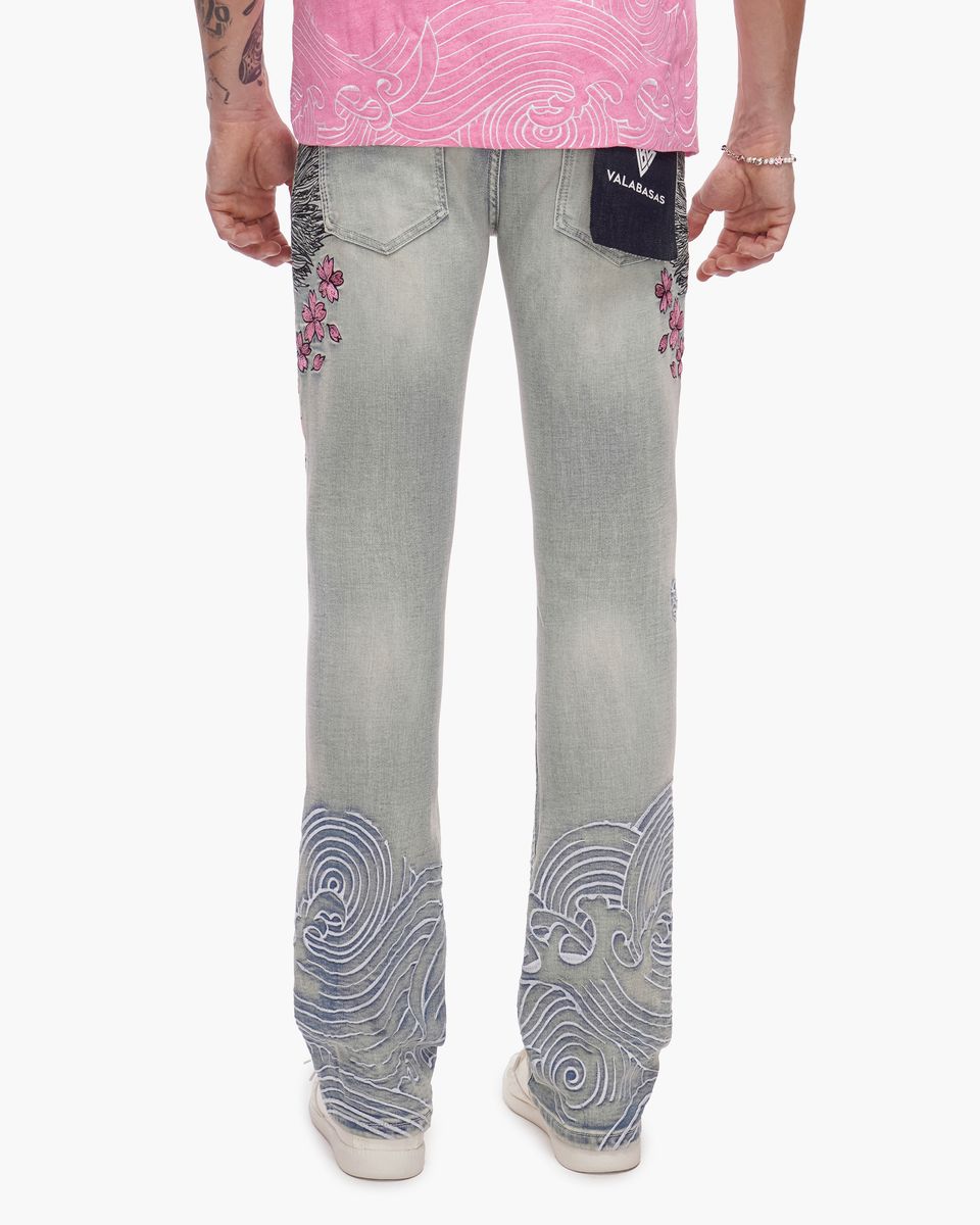 Valabasas " Tenka " Flare Stacked Jeans Light Blue