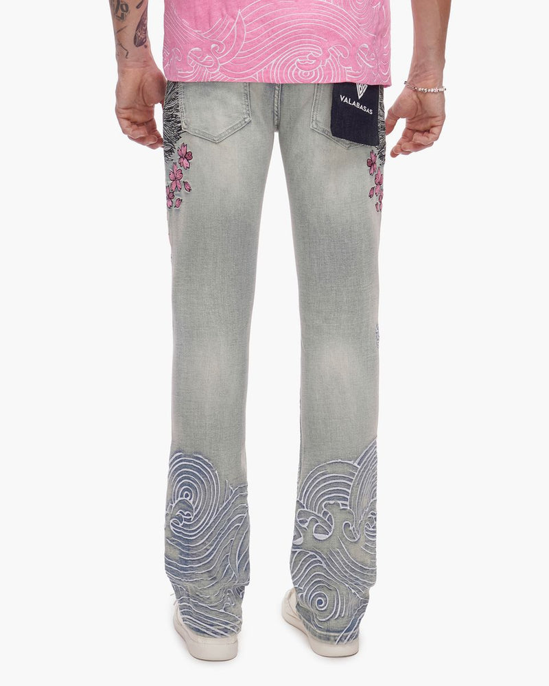 Valabasas " Tenka " Flare Stacked Jeans Light Blue