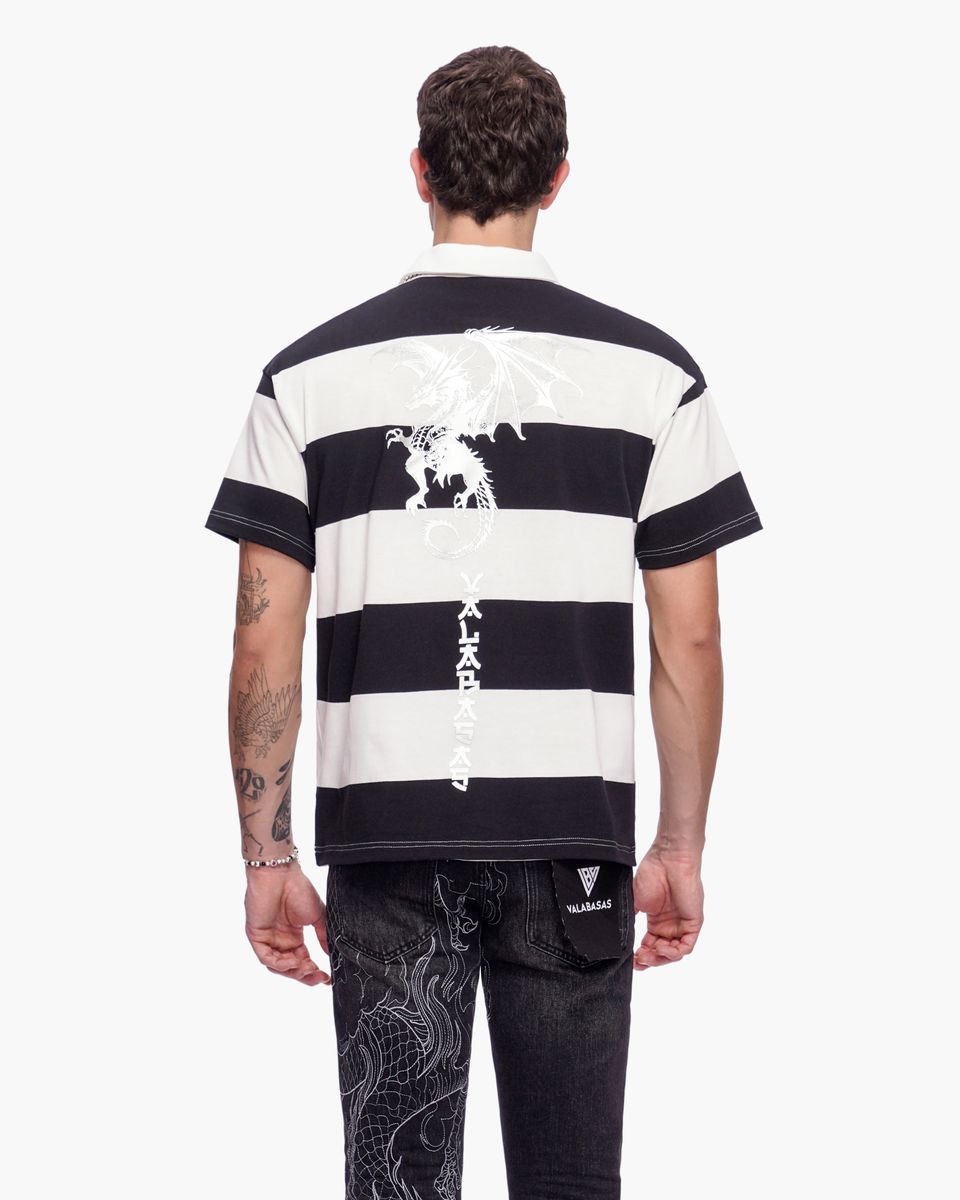 Valabasas "Kaiju " Collar T-Shirt Black and White