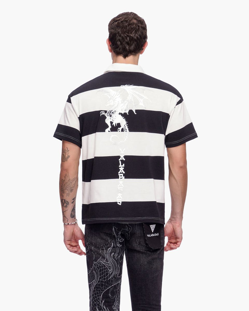 Valabasas "Kaiju " Collar T-Shirt Black and White