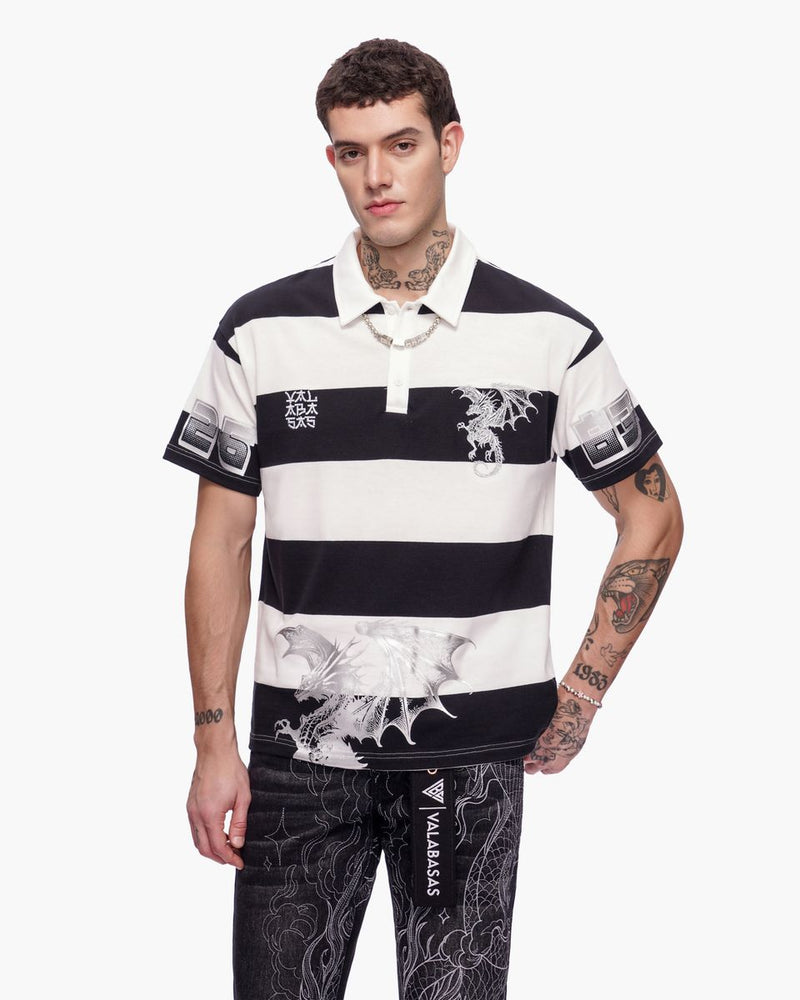 Valabasas "Kaiju " Collar T-Shirt Black and White