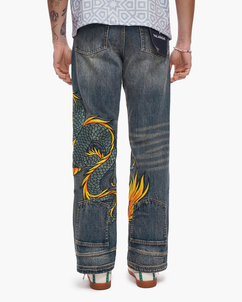 Valabasas " Sky Serpent " Baggy Denim Vintage Wash
