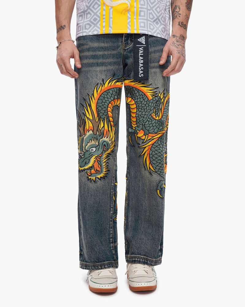 Valabasas " Sky Serpent " Baggy Denim Vintage Wash