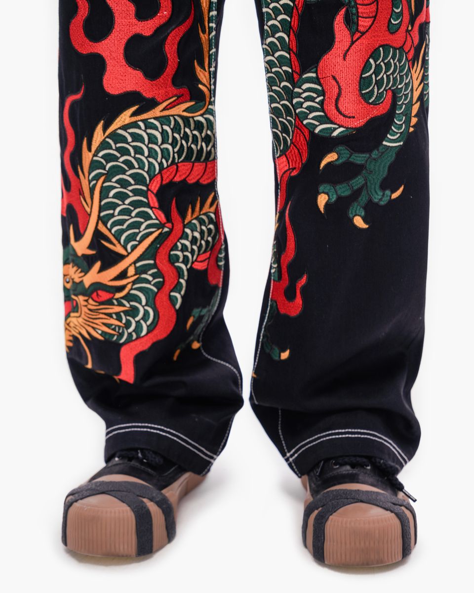 Valabasas " Blaze Fang " Baggy Denim Black