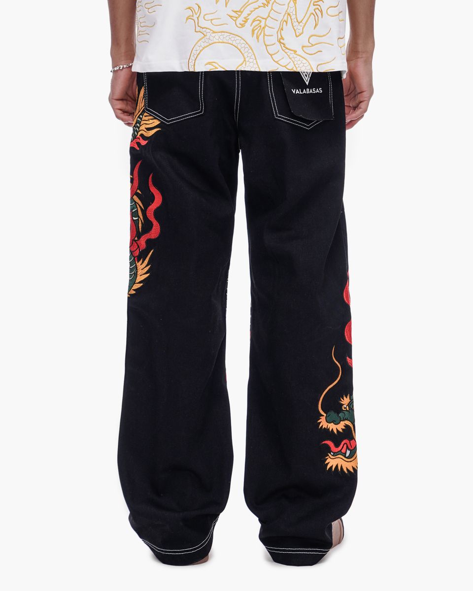 Valabasas " Blaze Fang " Baggy Denim Black