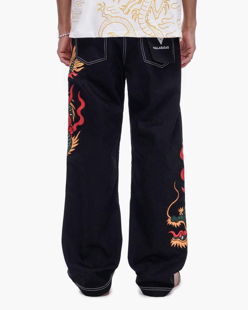 Valabasas " Blaze Fang " Baggy Denim Black