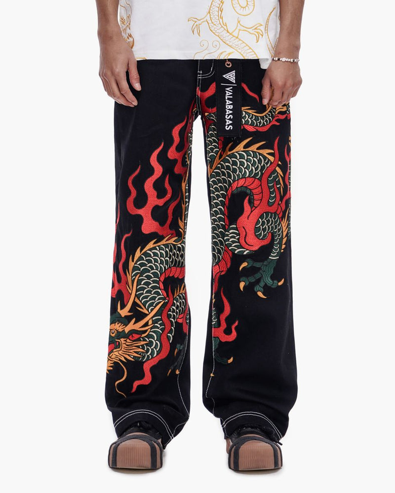 Valabasas " Blaze Fang " Baggy Denim Black