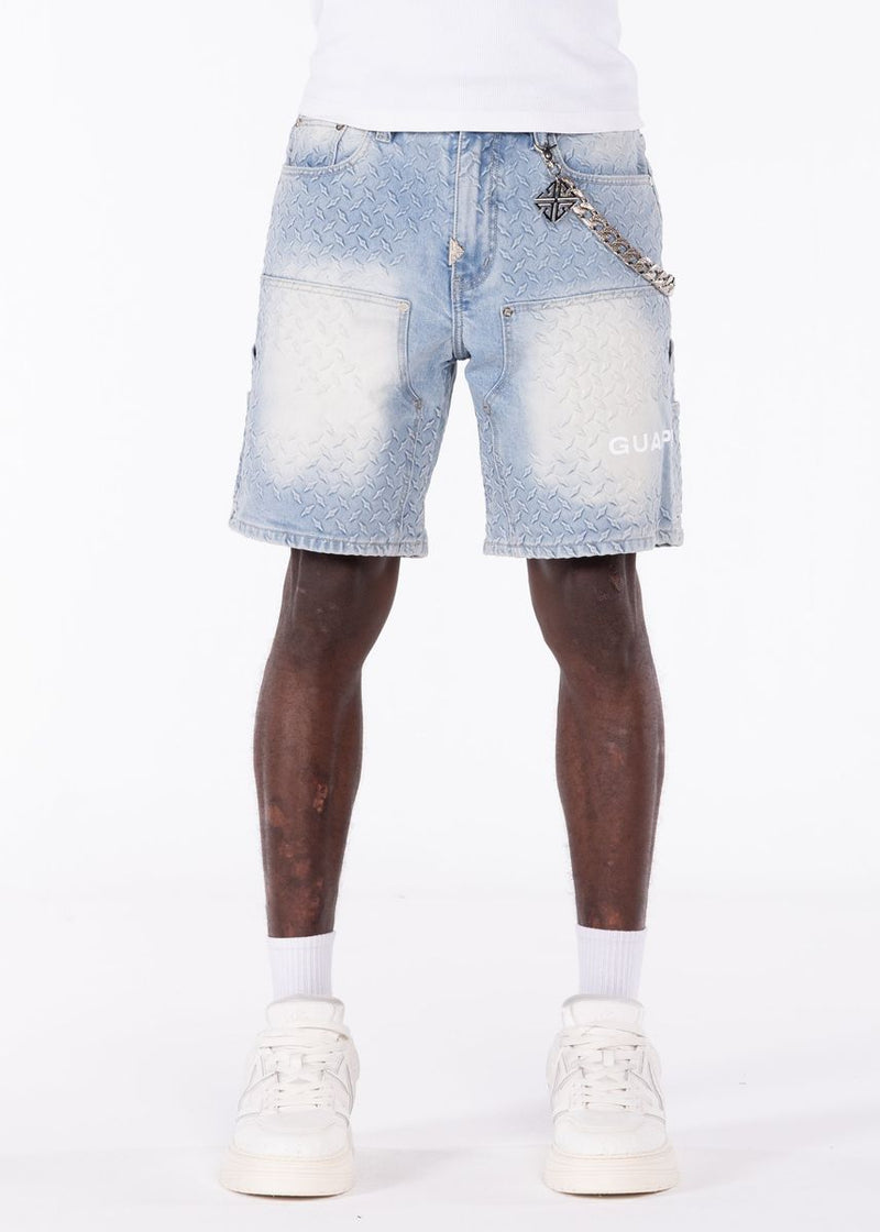 Guapi Aqua Blue Steel Plate Carpenter Shorts