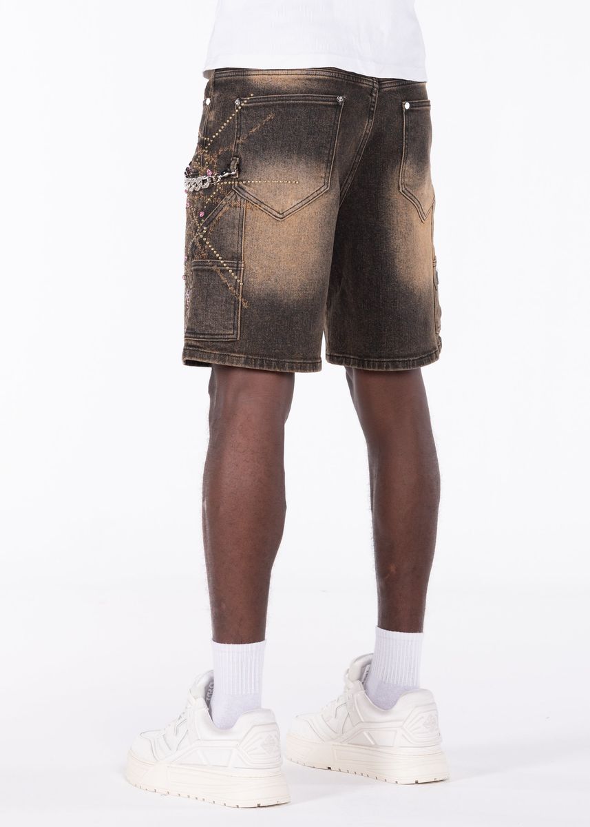 Guapi Aqua Blue Steel Plate Carpenter Shorts