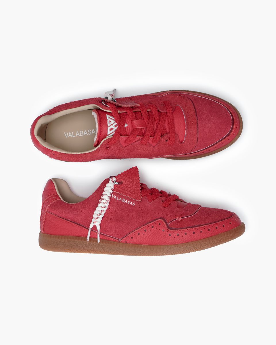 Valabasas "Able " Sude Red Shoes