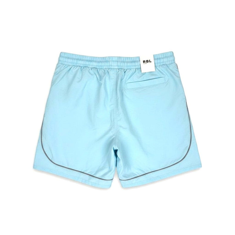 Rebel Minds Crinkle Piping Baby Blue Nylon Shorts