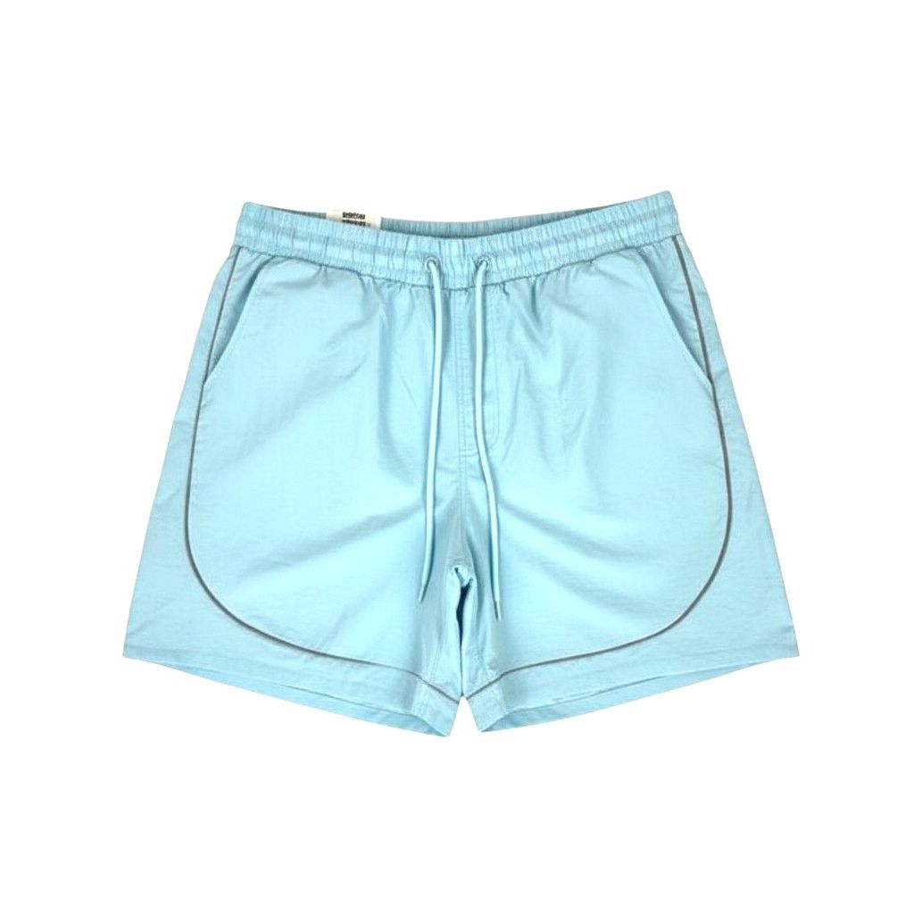 Rebel Minds Crinkle Piping Baby Blue Nylon Shorts