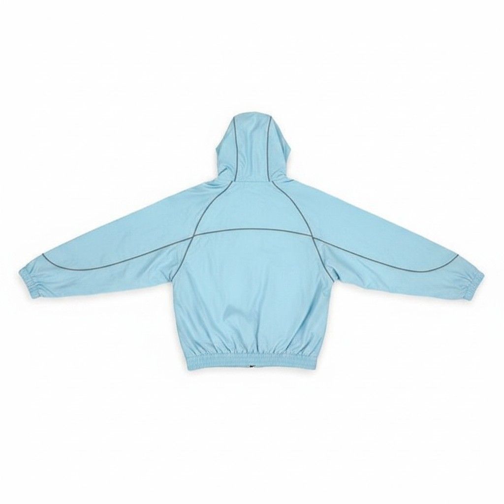 Rebel Minds Crinkle Piping Baby Blue Nylon Windbreaker Jacket