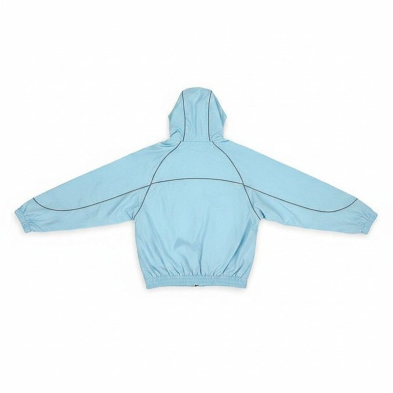Rebel Minds Crinkle Piping Baby Blue Nylon Windbreaker Jacket