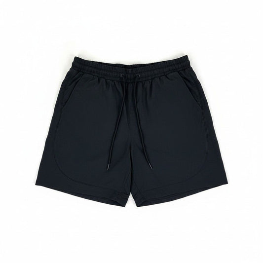 Rebel Minds Crinkle Piping Black Nylon Shorts