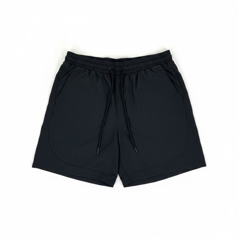 Rebel Minds Crinkle Piping Black Nylon Shorts