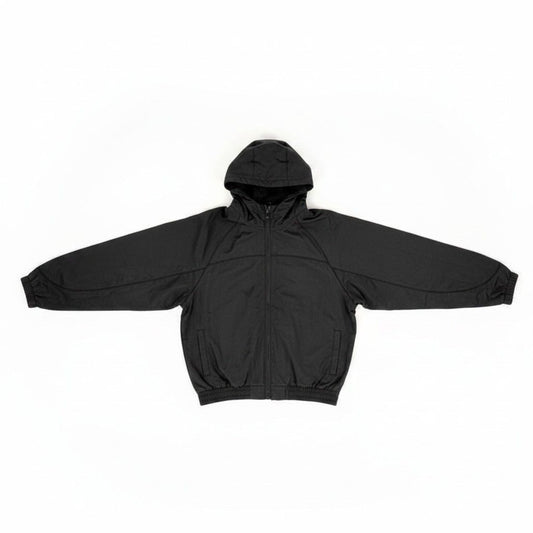 Rebel Minds Crinkle Piping Black Nylon Windbreaker Jacket