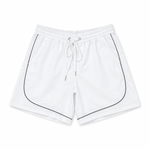 Rebel Minds Crinkle Piping White Nylon Shorts
