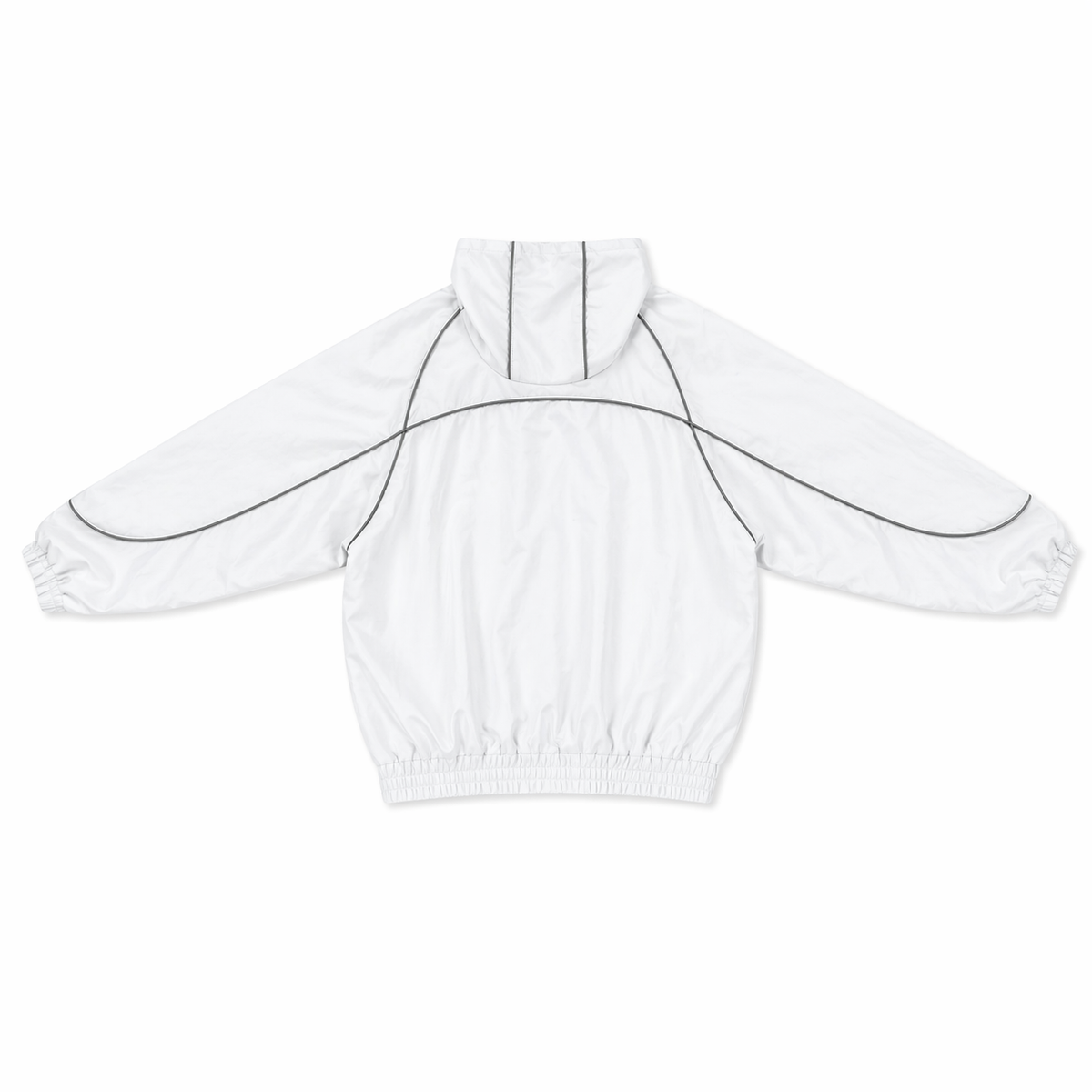 Rebel Minds Crinkle Piping White Nylon Windbreaker Jacket