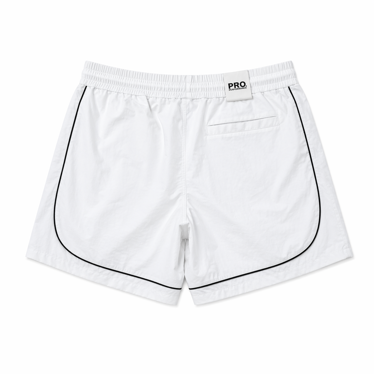Rebel Minds Crinkle Piping White Nylon Shorts