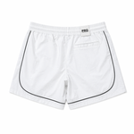 Rebel Minds Crinkle Piping White Nylon Shorts