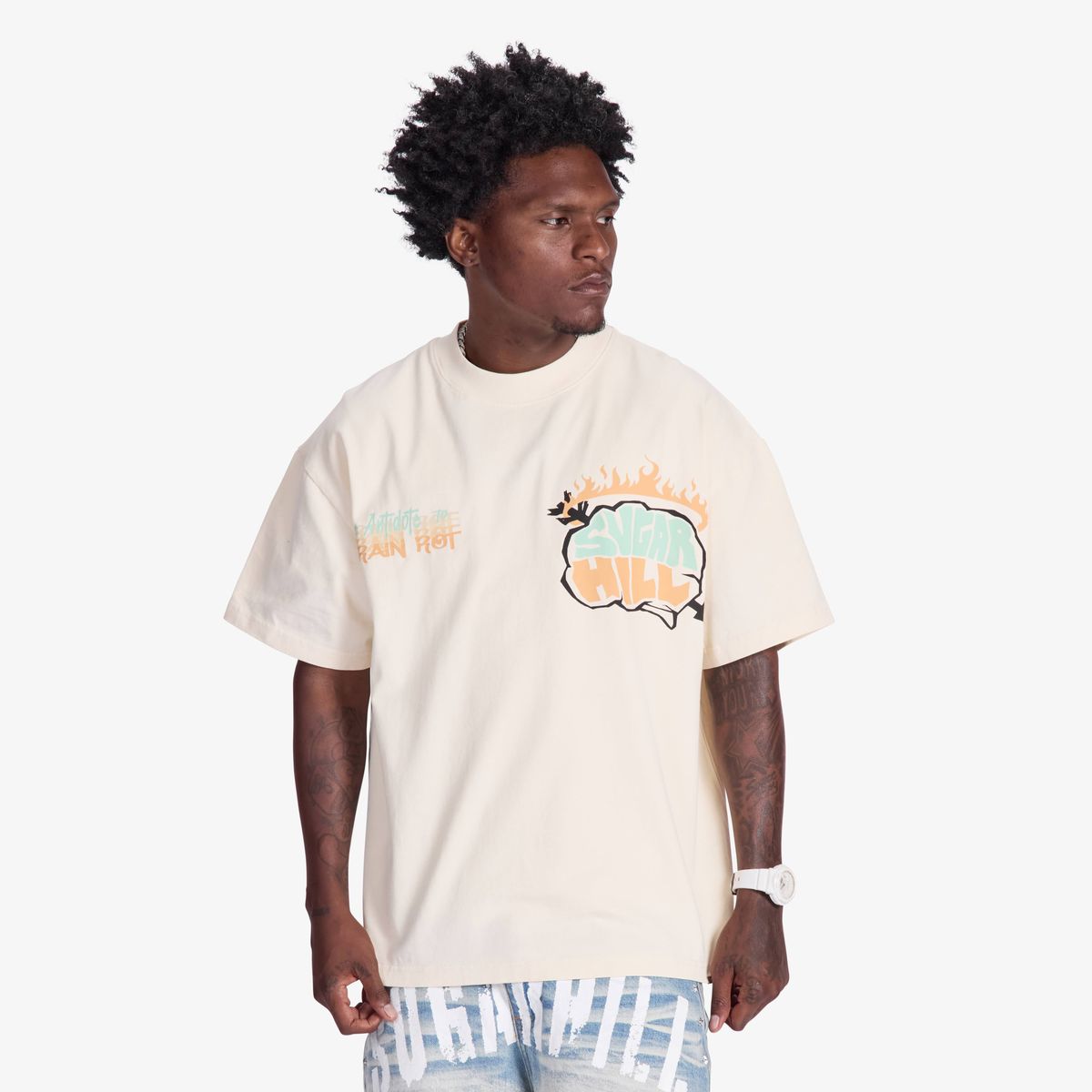 Sugarhill "Brain Rot " Cream T-Shirt