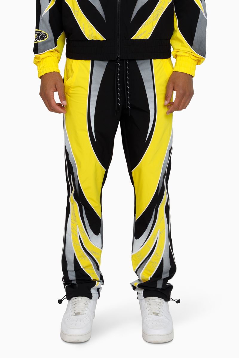 Smoke Rise Rising Colorblock Cyber Yellow Windbreaker Set