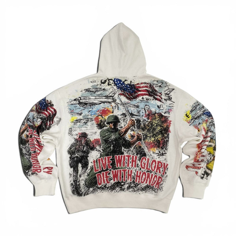 Concept "Honor" Zip up Hoodie  - White