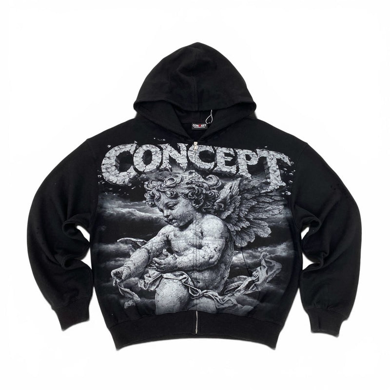 Concept "Cherub 1" Zip up Hoodie - Black